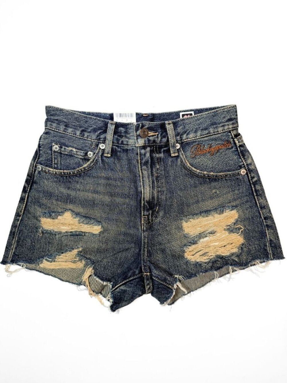 BlackEyePatch WOMEN x MOUSSY BEP Heart Denim Shorts |Dark Blue| Size 0 XS | NWT - Picture 4 of 13